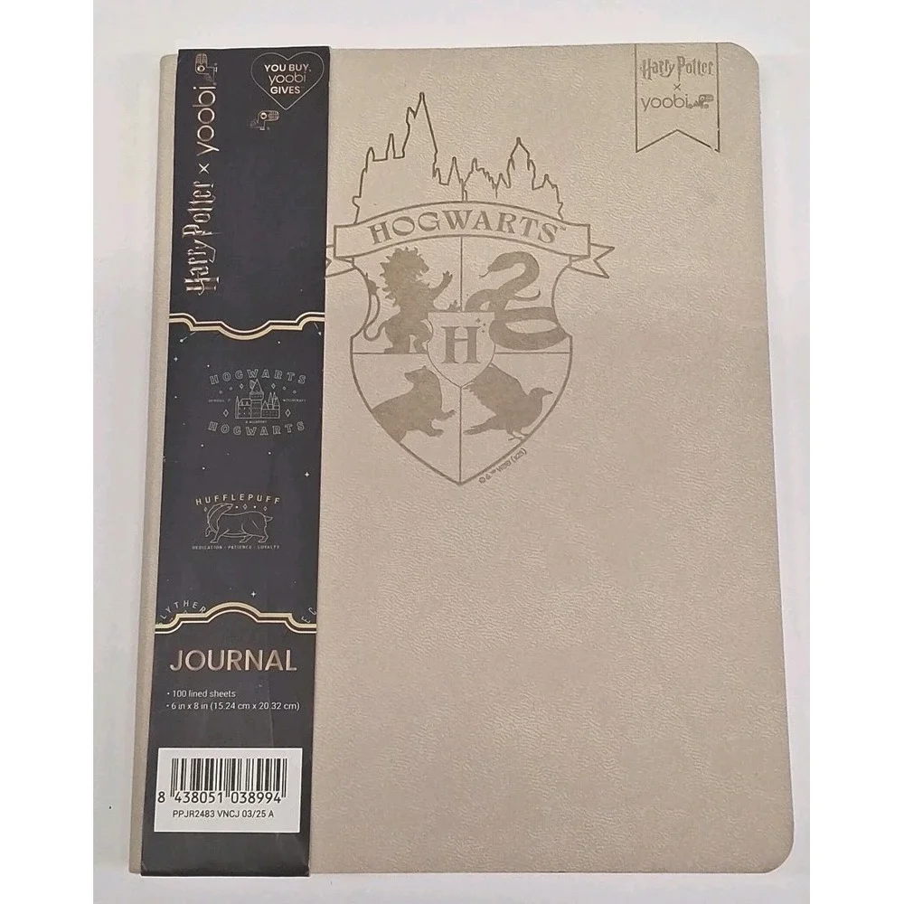 Harry Potter Yoobi Hogwarts Soft Cover Gray Journal w/ Pen - Back to School